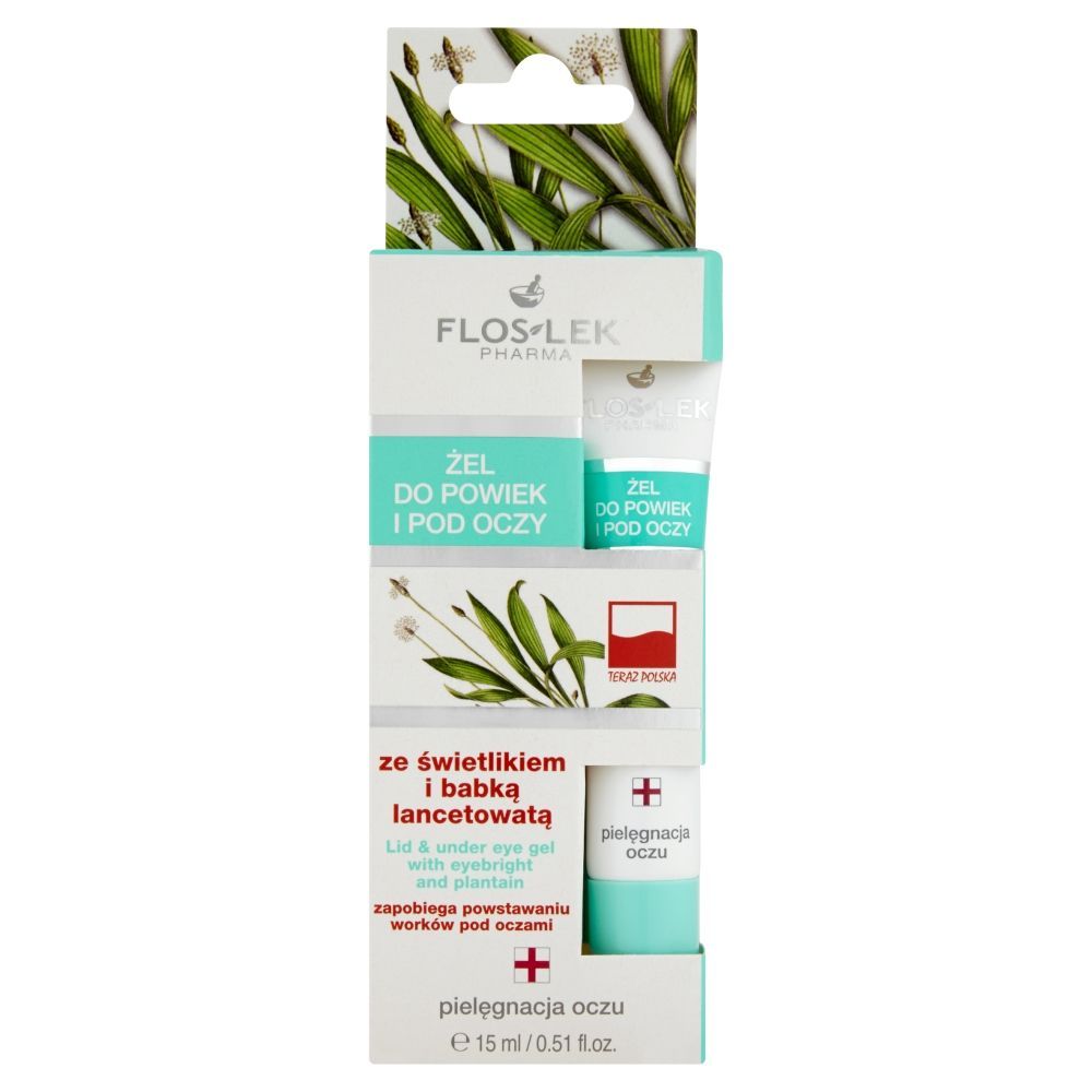 Flos-Lek Pharma, żel do powiek i pod oczy, ze świetlikiem i babką lancetowatą, 15 ml