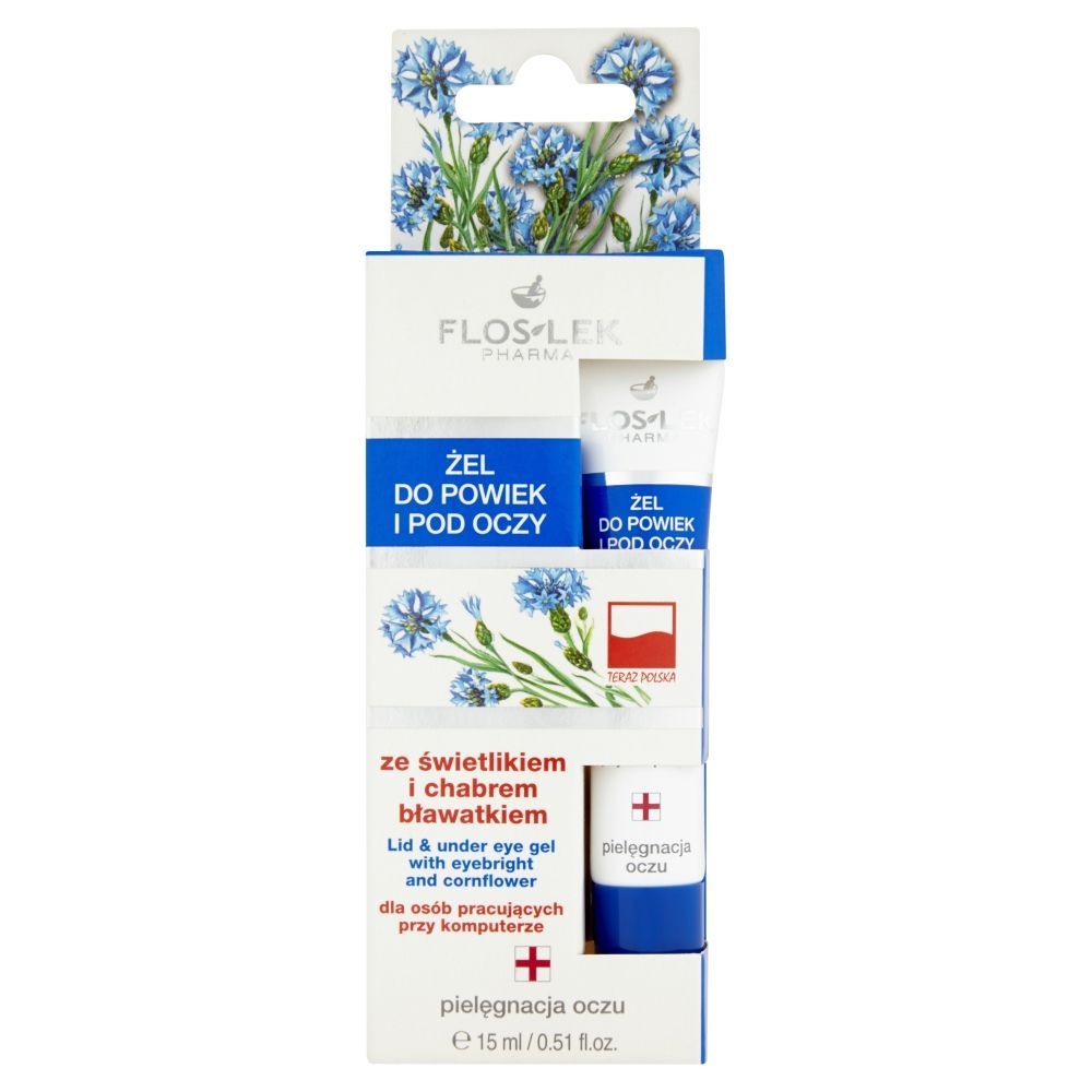 Flos-Lek Pharma, żel do powiek i pod oczy, ze świetlikiem i chabrem bławatkiem, 15 ml