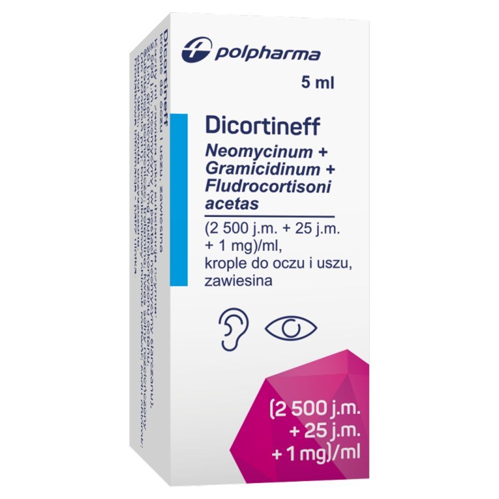 Dicortineff, krople do oczu i uszu, zawiesina, 5 ml