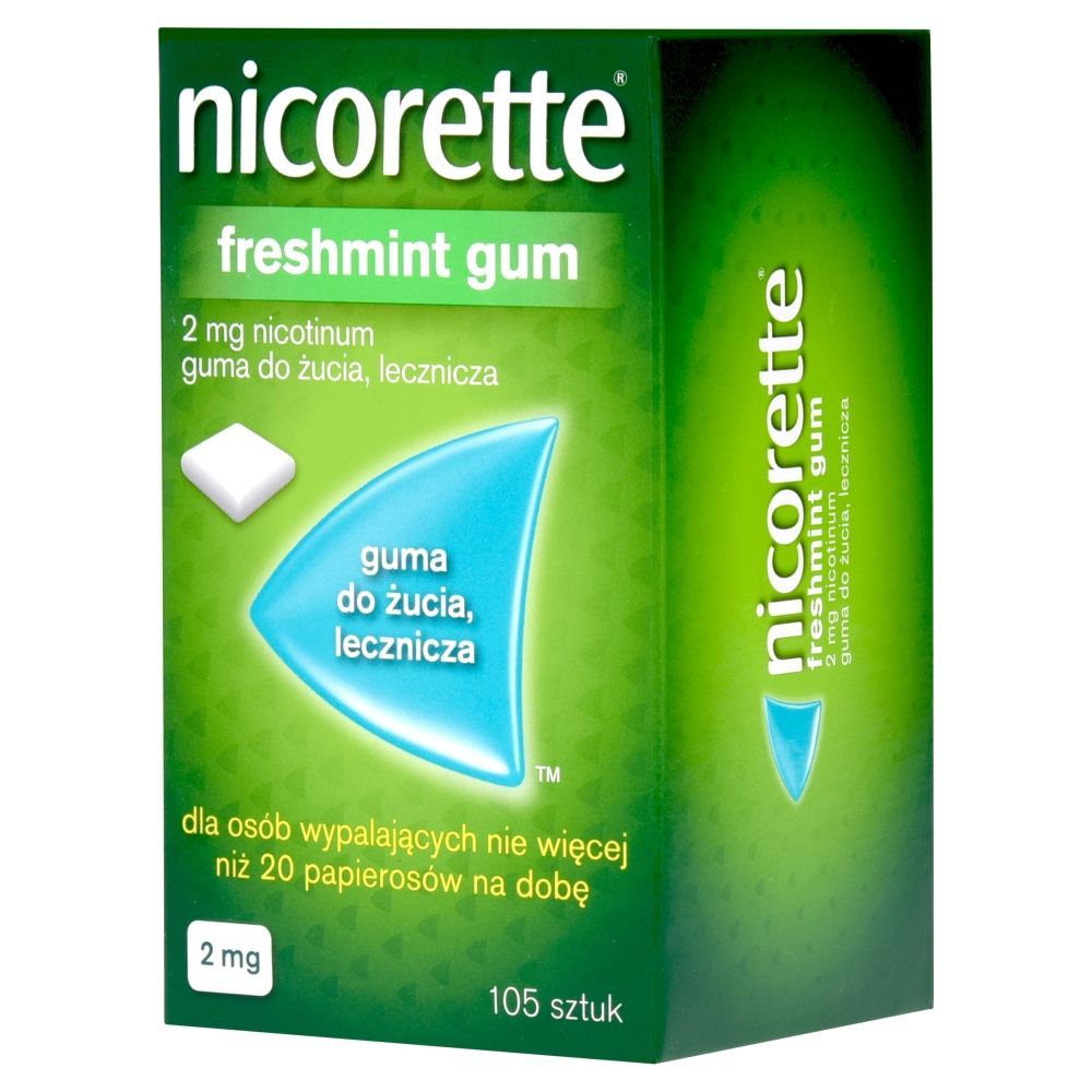 Nicorette Freshmint Gum, 2 mg, gumy do żucia, 105 szt.