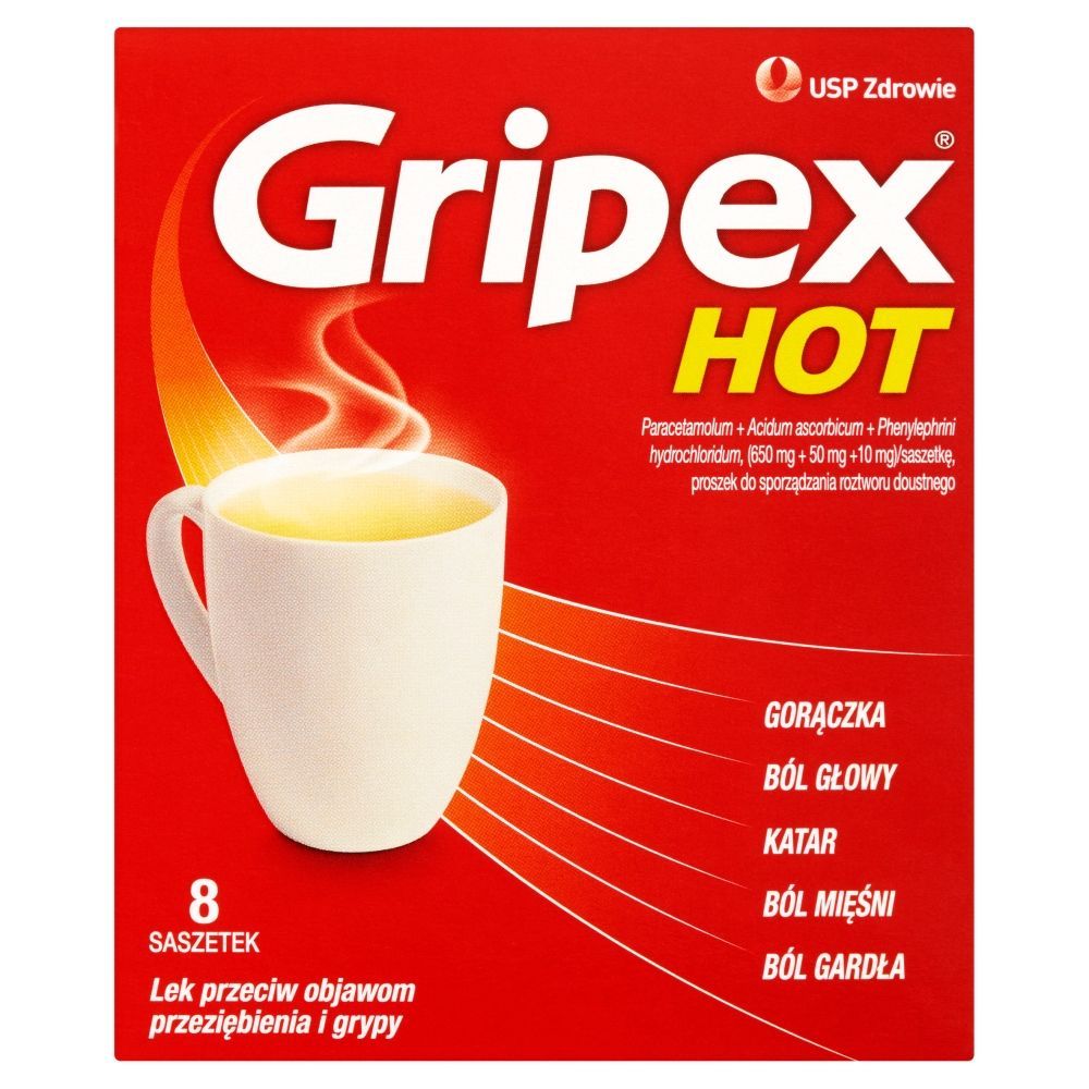 Gripex Hot, proszek do sporządzania roztwor&oacute;w, 8 saszetek