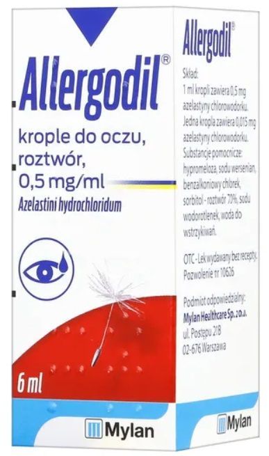 Allergodil, 0,5 mg /ml, krople do oczu, 6 ml