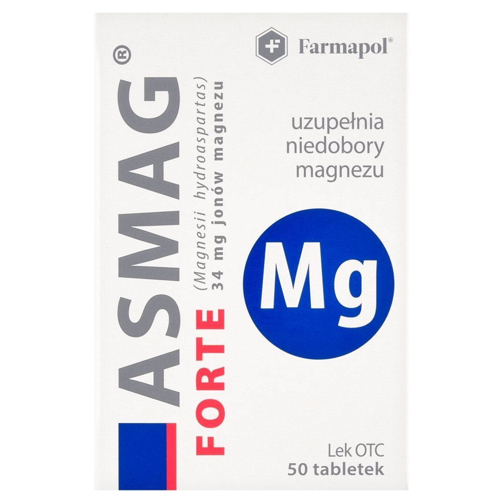 Asmag forte, 500 mg (34 mg Mg2+), tabletki, 50 szt.