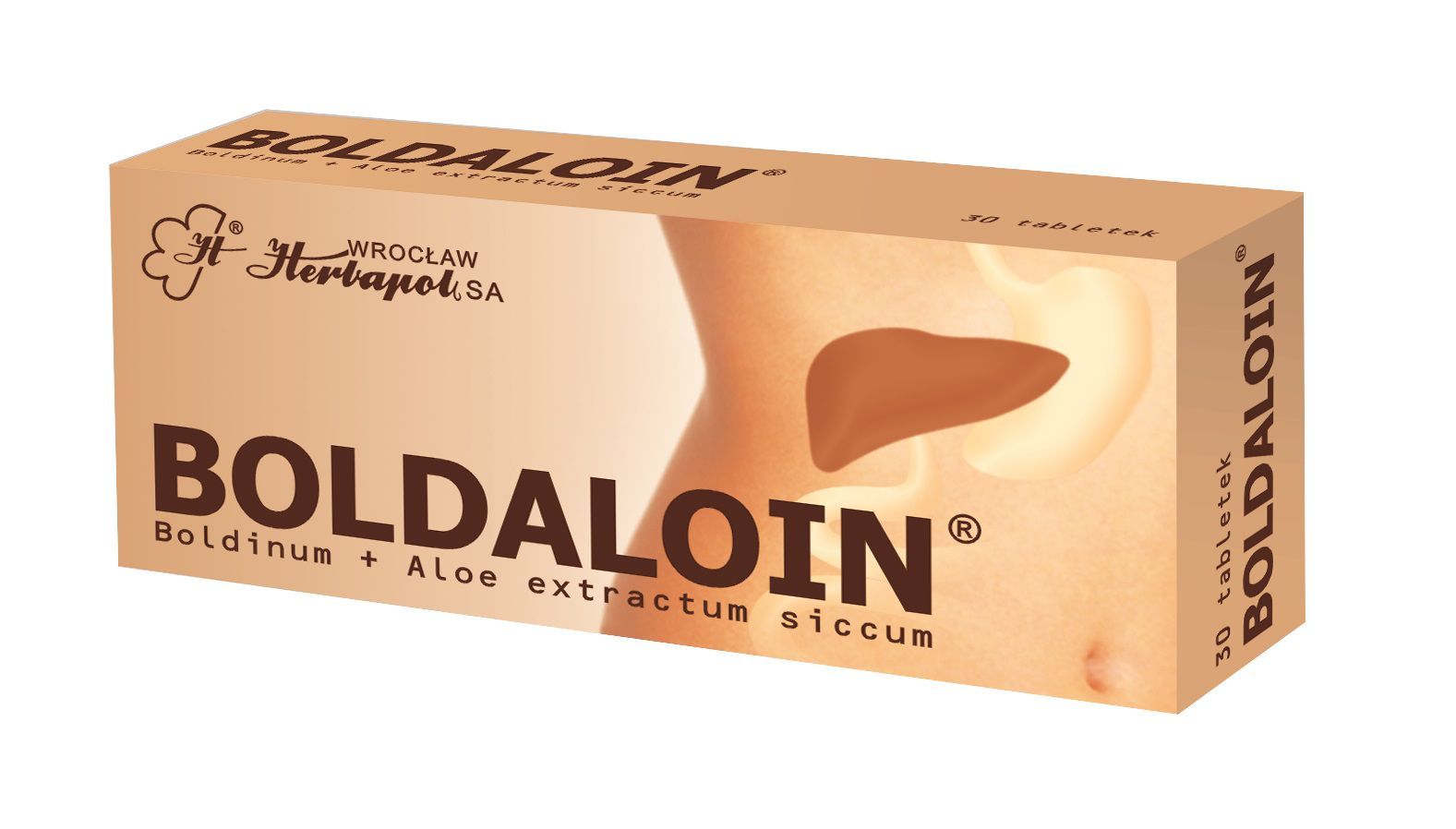 Boldaloin, 4 mg pochodnych hydroksyantracenu w przeliczeniu na barbaloinę + 1 mg boldyny, tabletki, 30 sztuk