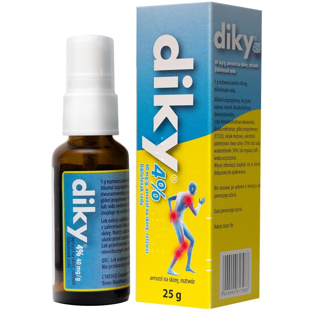 DIKY 4%, 40 mg/g, aerozol na sk&oacute;rę, roztw&oacute;r, 25 g