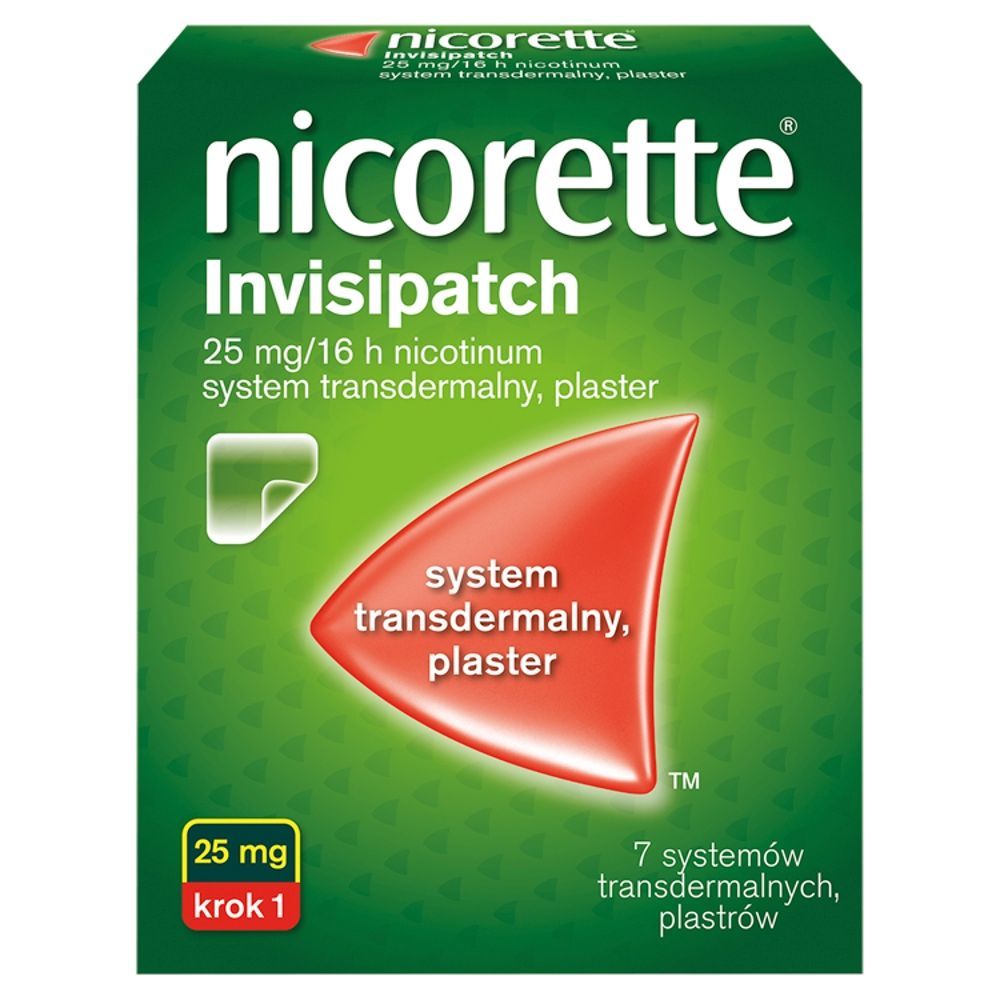 Nicorette Invisipatch, 25 mg/16 h, plastry transdermalne, 7 szt.
