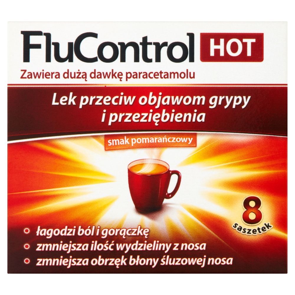 Flucontrol Hot, proszek do sporządzania roztworu doustnego, 5,5g, 8 saszetek