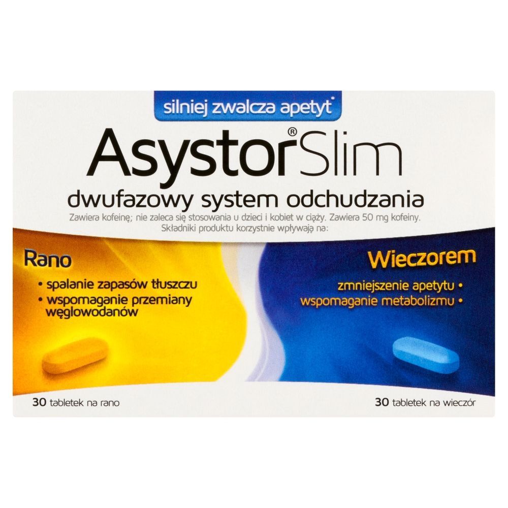 Asystor Slim, tabletki, 60 szt. (30 szt. na rano + 30 szt. na wiecz&oacute;r)