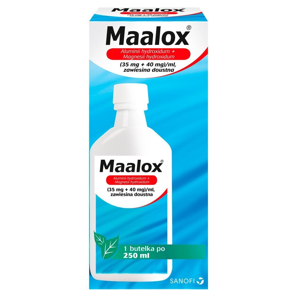 Maalox (35 mg + 40 mg)/ml, zawiesina doustna, 250 ml