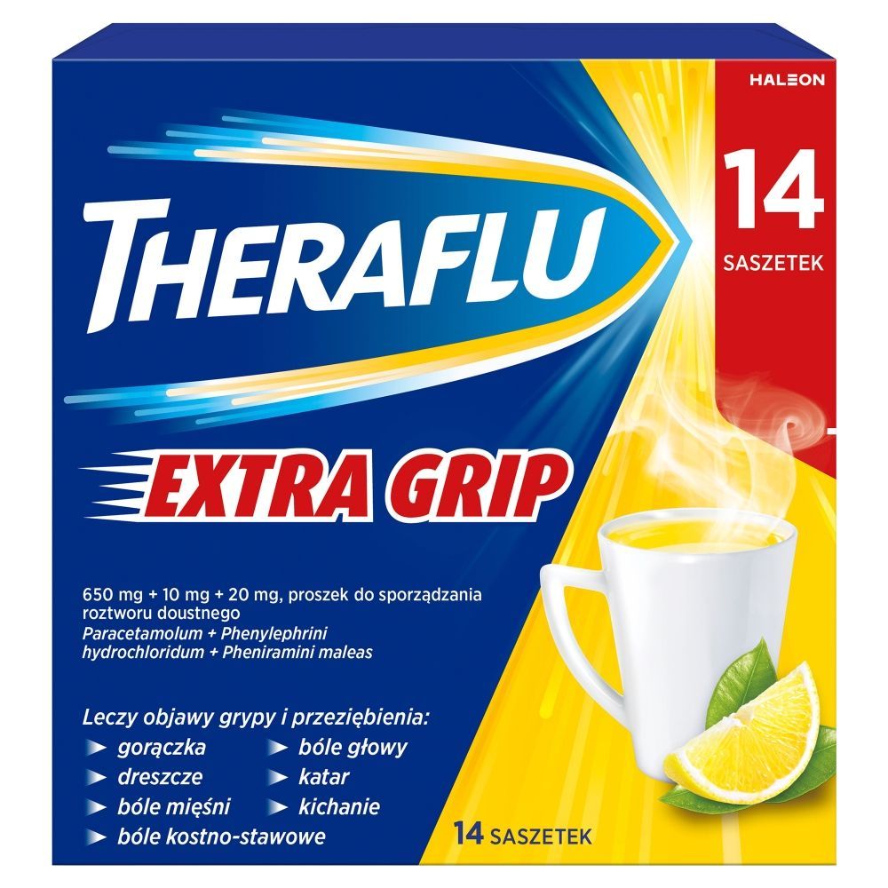 Theraflu ExtraGRIP, proszek do sporządzenia roztworu doustnego, 14 saszetek