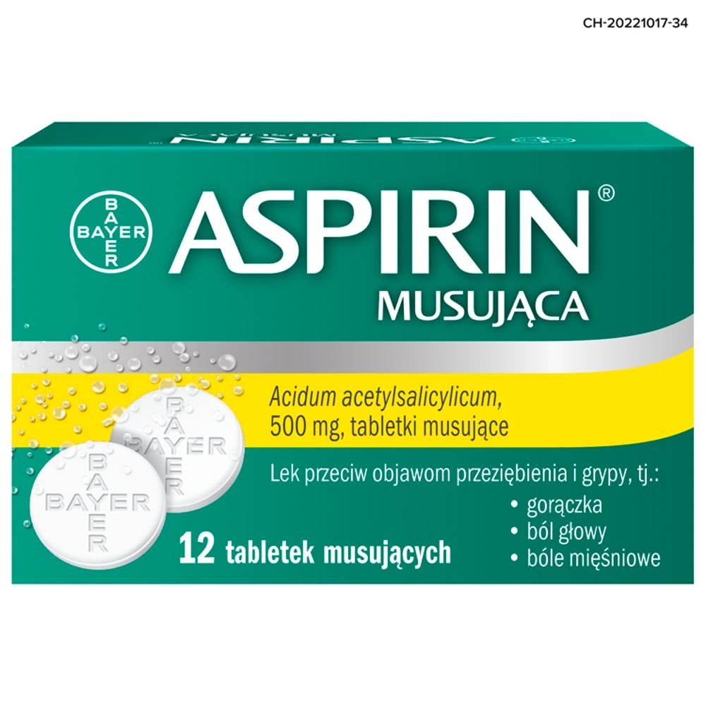 Aspirin Musująca (Ultra Fast), 500 mg, tabletki musujące, 12 szt.