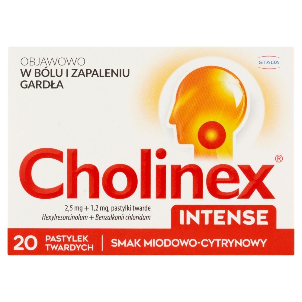 Cholinex Intense, tabletki do ssania, mi&oacute;d i cytryna, 20 szt.