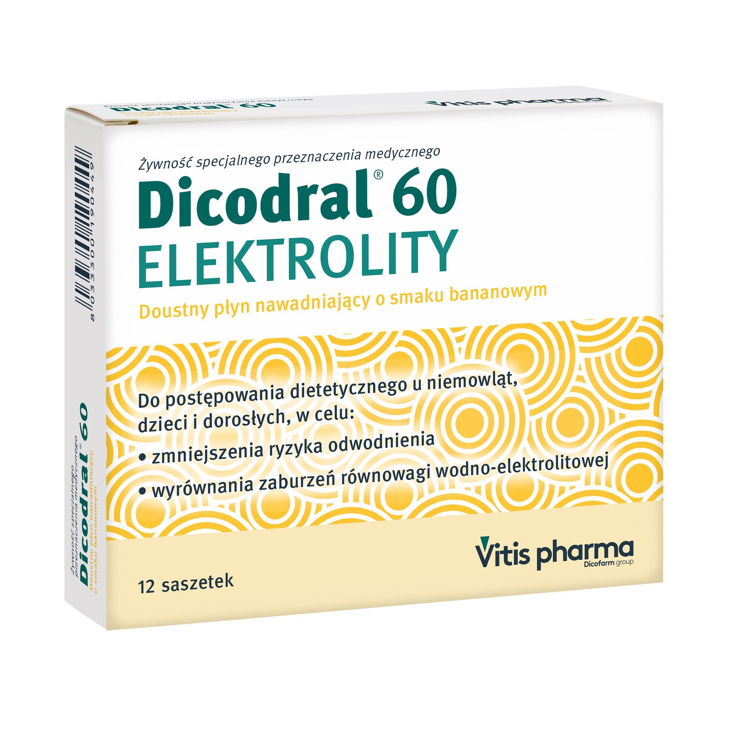 Dicodral 60, elektrolity, 12 saszetek