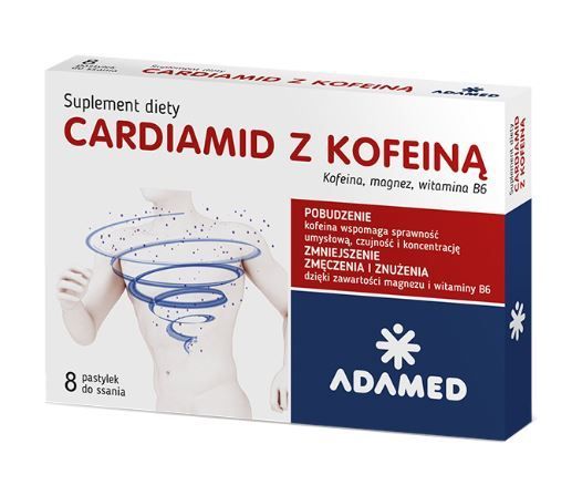 Cardiamid z kofeiną, pastylki do ssania, smak cytrusowy, 8 szt.