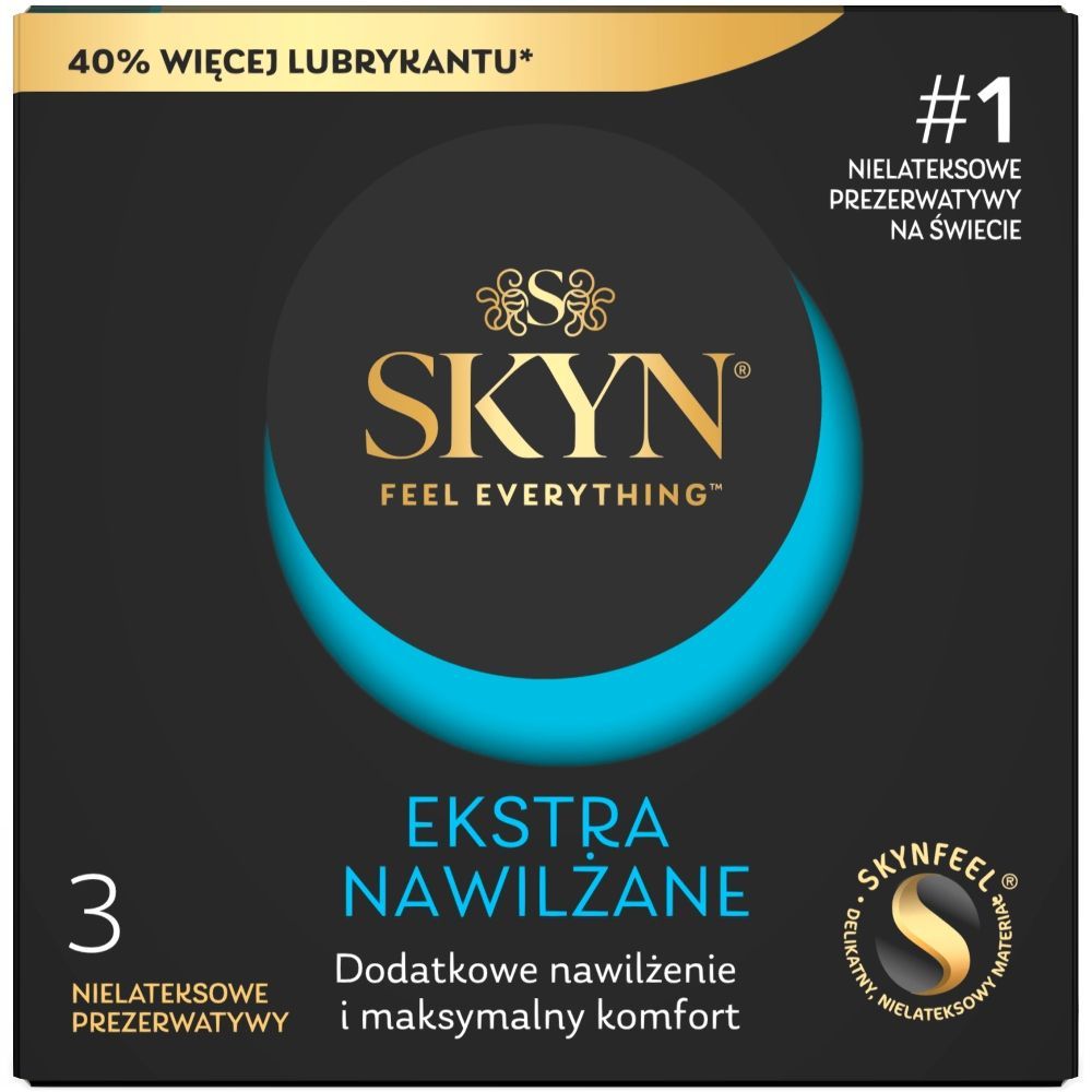 Skyn Ekstra Nawilżane, nielateksowe prezerwatywy, 3 szt.