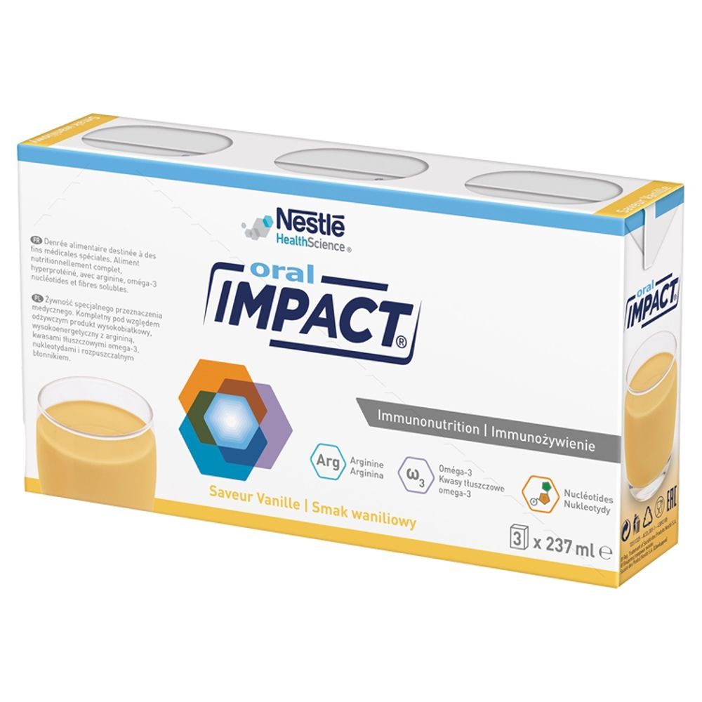 Impact Oral, smak waniliowy, płyn, 3 x 237 ml