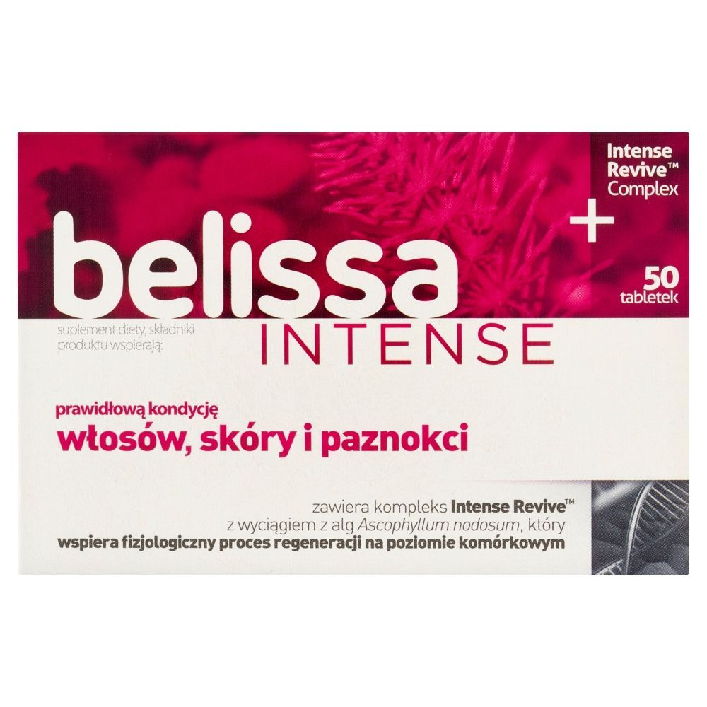 Belissa Intense, tabletki na włosy, sk&oacute;rę i paznokcie, 50 szt.