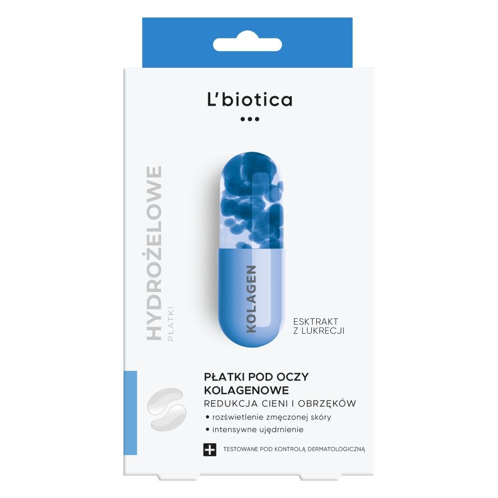 L'Biotica Płatki kolagenowe pod oczy, redukcja cieni i obrzęk&oacute;w, 3x2szt.