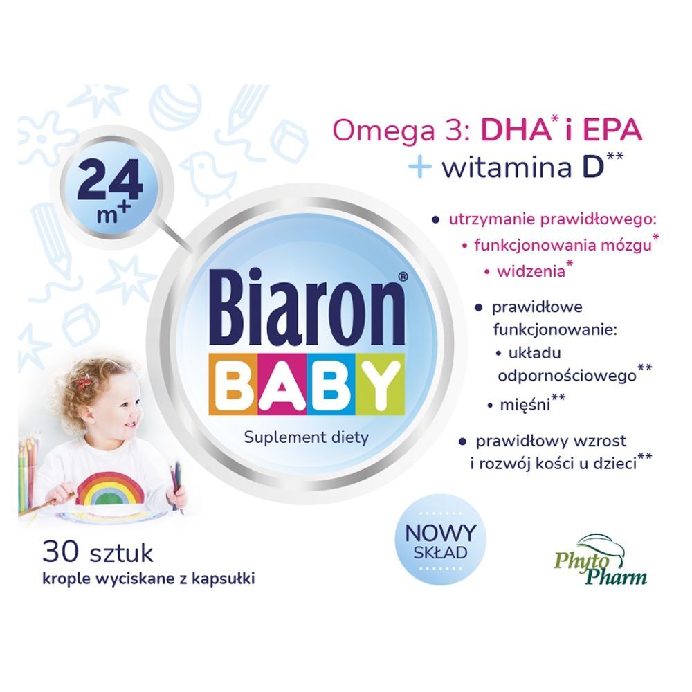 Biaron Baby 24 m+, krople wyciskane z kapsułki (twist-off), 30 szt.