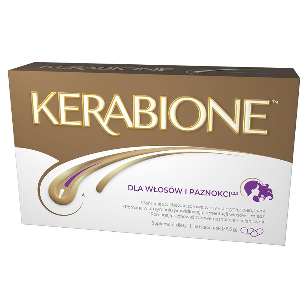 Kerabione, dla włos&oacute;w, paznokci, sk&oacute;ry, kapsułki, 60 szt.