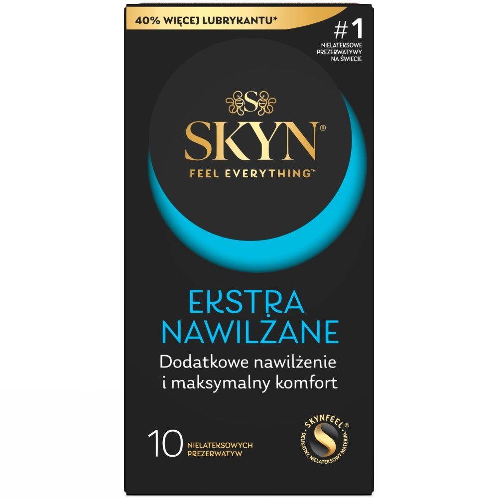 Skyn Ekstra Nawilżane, nielateksowe prezerwatywy, 10 szt.