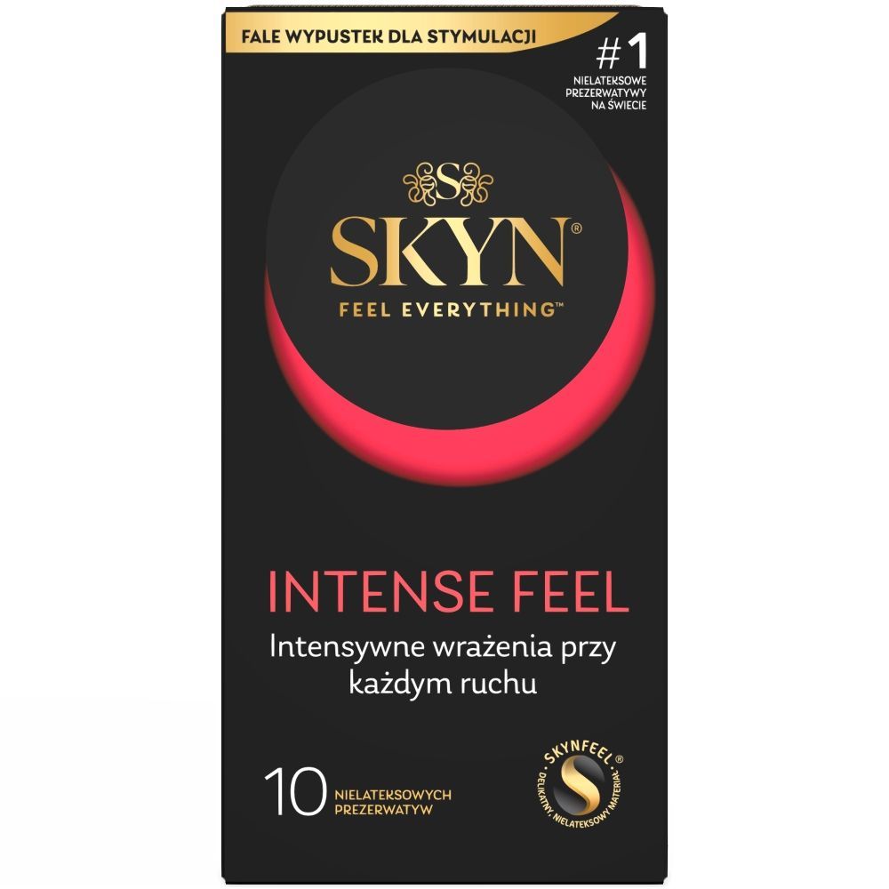 Skyn Intense Feel, nielateksowe prezerwatywy z wypustkami, 10 szt.