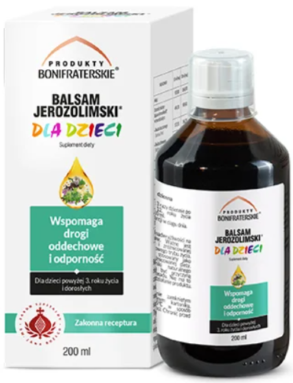 Produkty Bonifraterskie, Balsam Jerozolimski dla dzieci, syrop, 200 ml