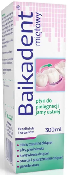 Baikadent, miętowy płyn do pielęgnacji jamy ustnej, 300 ml