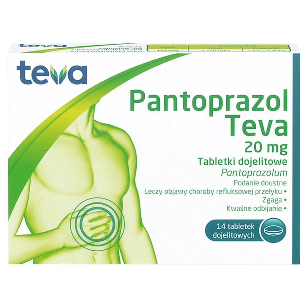 Pantoprazol Teva 20 mg, tabletki dojelitowe, 14 sztuk