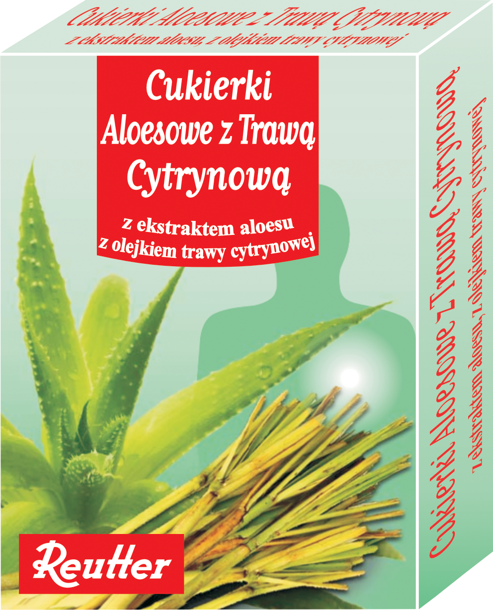Cukierki aloesowe z trawa cytrynowa, 50 g