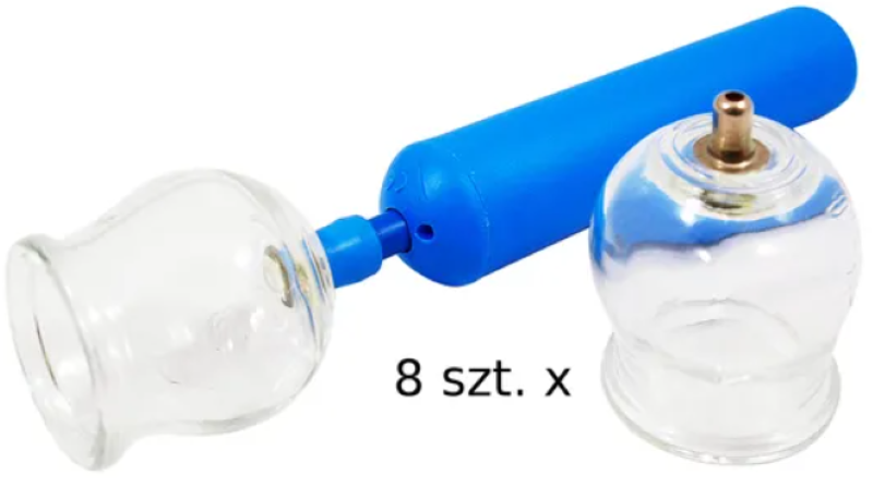 Med Plus, bezogniowe bańki lekarskie, 8 szt. + pompka