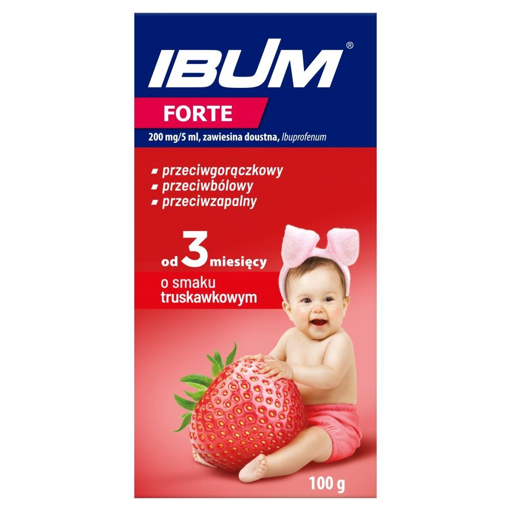 Ibum Forte, 200 mg/5ml, zaw.doust., sm.truskawkowy, 100 g