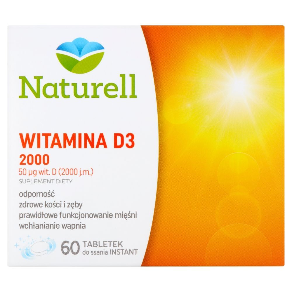 Naturell Witamina D3 2000, tabletki do ssania, 60 szt.