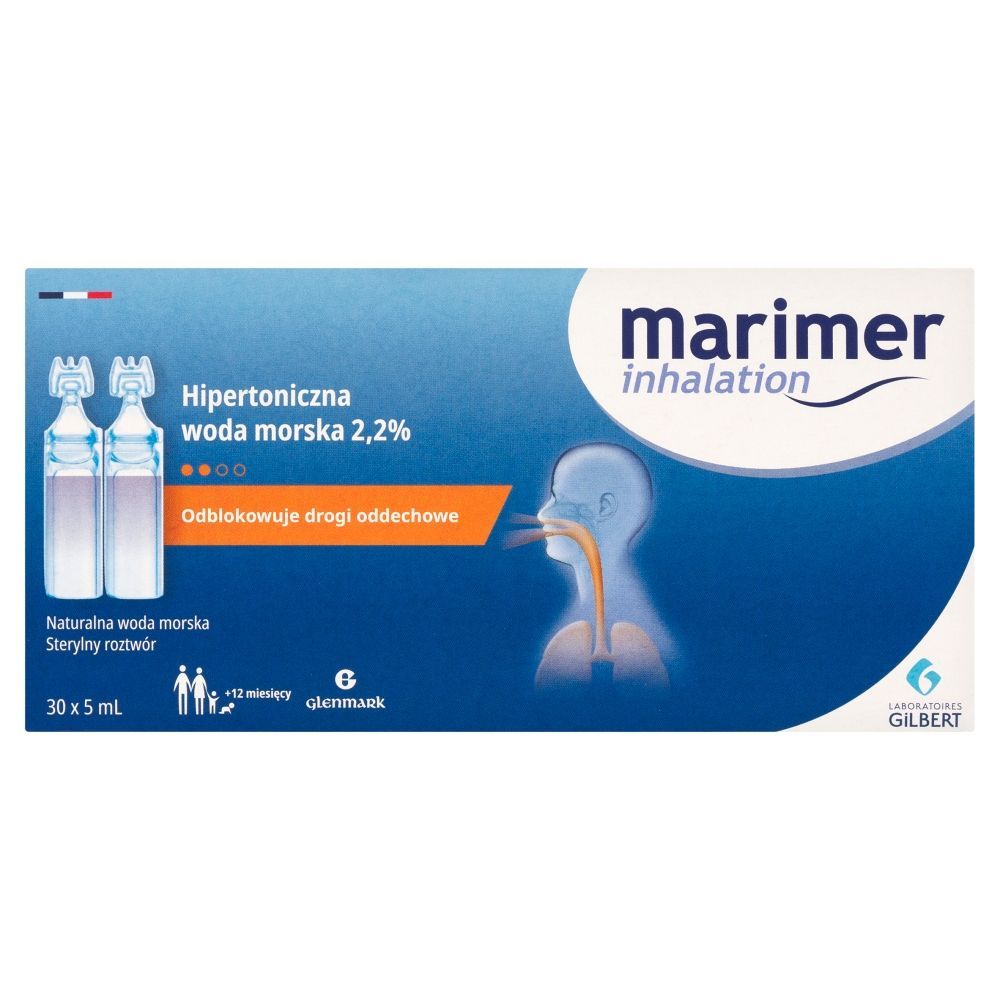 Marimer Inhalation, hipertoniczna woda morska, 5 ml, 30 ampułek