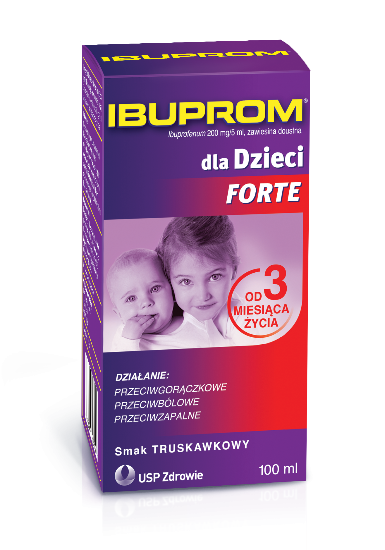 Ibuprom dla Dzieci Forte, 200 mg/5 ml, zaw.doustna, 100 ml