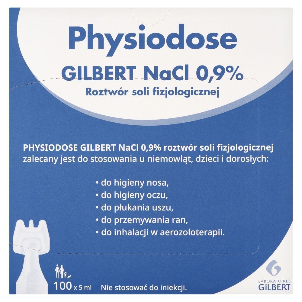 Gilbert NaCl 0.9%, roztw&oacute;r soli fizjologicznej, 100 ampułek po 5 ml