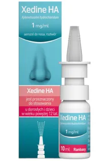 Xedine HA, 1 mg/ml, aerozol do nosa, roztw&oacute;r, 10 ml roztworu