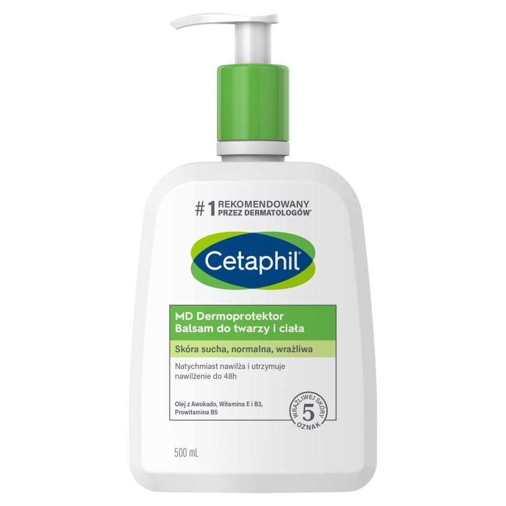 Cetaphil MD Dermoprotektor, balsam nawilżający do twarzy i ciała, 500 ml