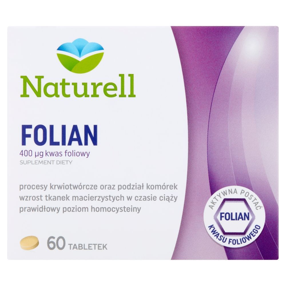 Naturell Folian, 400 &micro;g kwasu foliowego, tabletki, 60 szt.