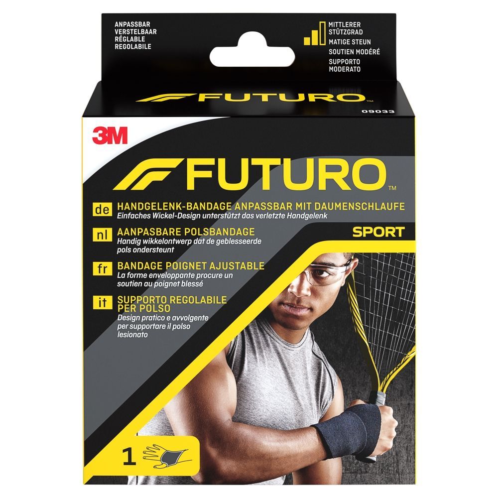 Futuro Basic Sport, regulowana opaska stabilizująca nadgarstek, czarna, 1 szt.