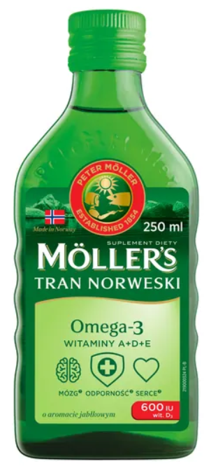Mollers Tran Norweski, aromat jabłkowy, 250 ml
