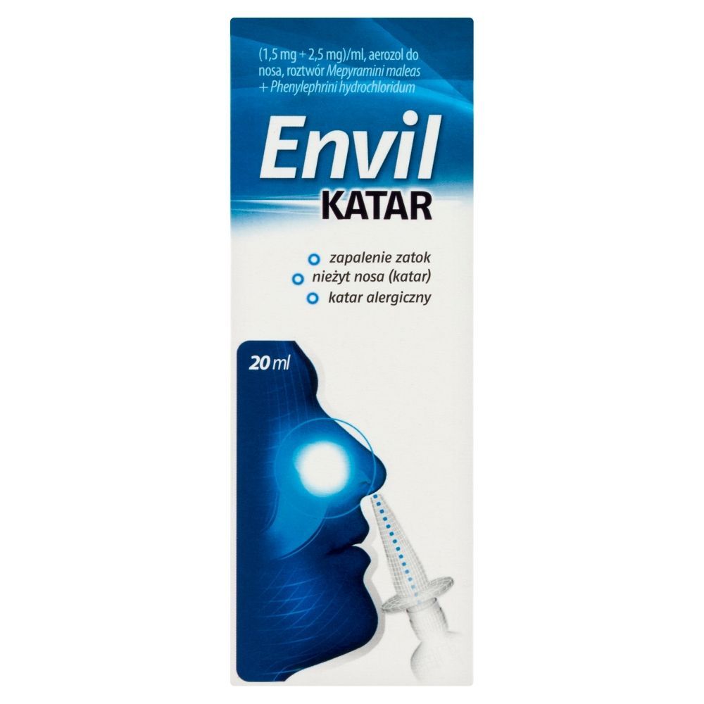 Envil katar, 1,5 mg + 2,5 mg/ml, aerozol do nosa, 20 ml