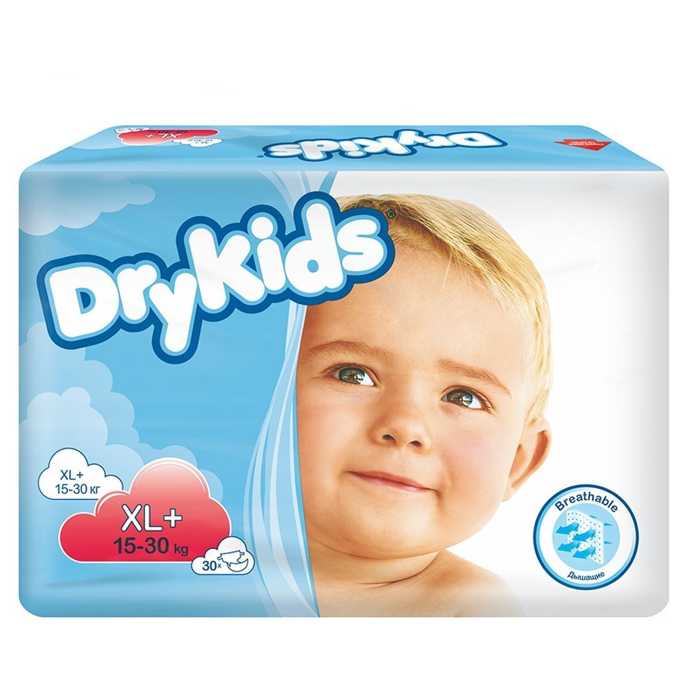 Dry Kids, pieluchomajtki, rozmiar XL+ (15 - 30 kg), 30 szt.