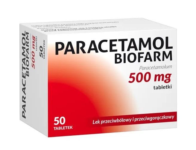 Paracetamol  Biofarm, 500 mg, tabl., 50 szt
