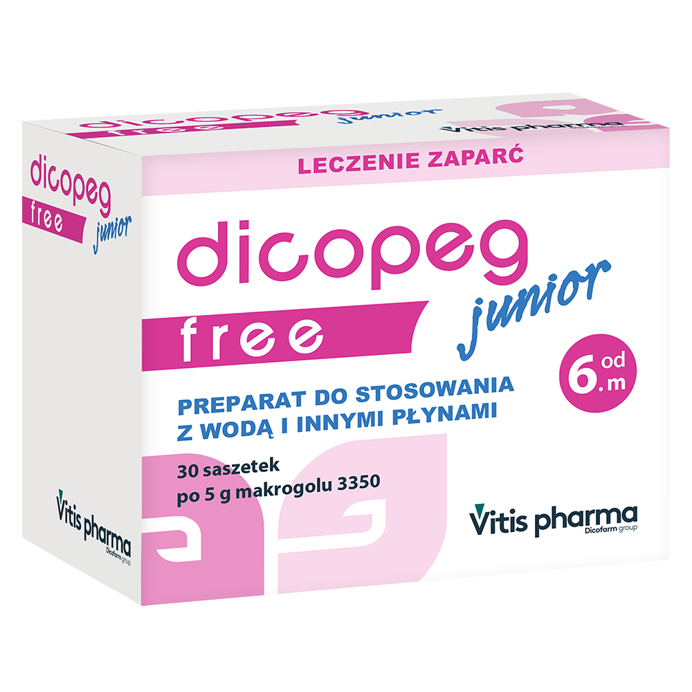 Dicopeg Junior Free, proszek dla dzieci od 6-miesiąca, saszetki, 30 szt.