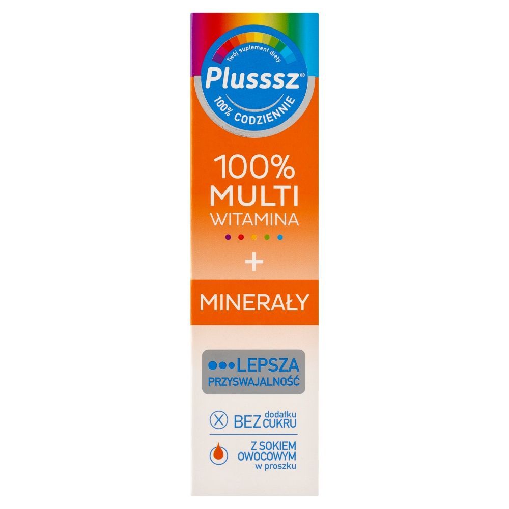Plusssz 100% Multiwitamina + Minerały, tabletki musujące, 20 szt.