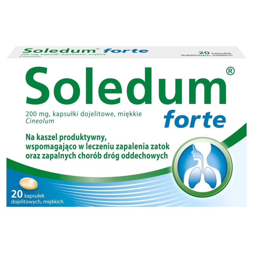 Soledum forte, 200 mg, kapsułki dojelitowe, miękkie, 20 szt.