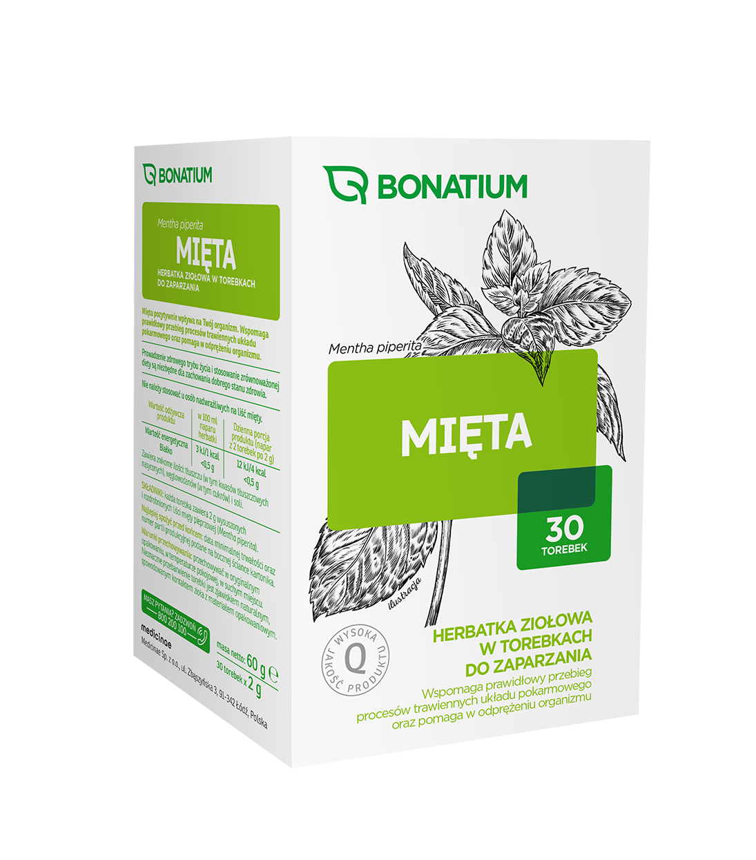 Bonatium Mięta, herbatka ziołowa, 30 sztuk