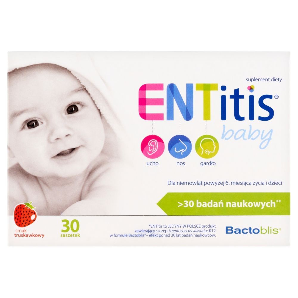ENTitis Baby, smak truskawkowy, proszek w saszetkach, 30 szt.