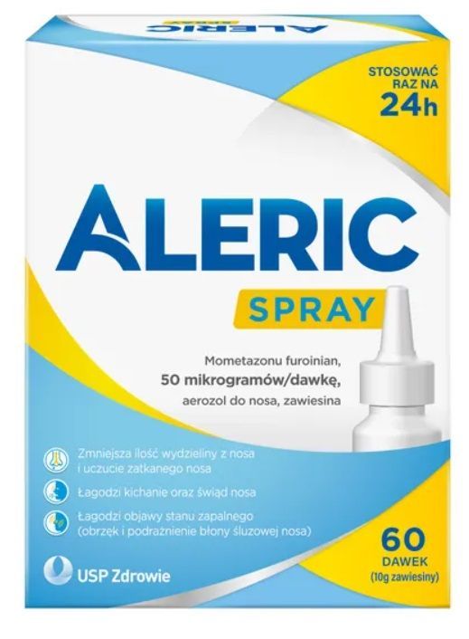 Aleric Spray 60 dawek, spray do nosa, na katar alergiczny u dorosłych